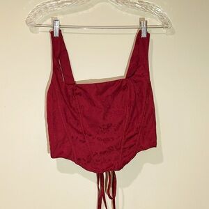 Romantic Wine Red Corset Tank Top